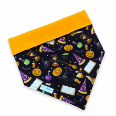 Bandana Halloween Feitiçaria dupla face laranja