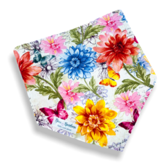 Bandana flores aquarela para pet