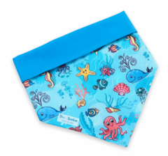 Bandana fundo do mar dupla face azul