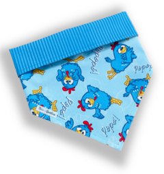 Bandana Galinha Pintadinha dupla face listrada para pet