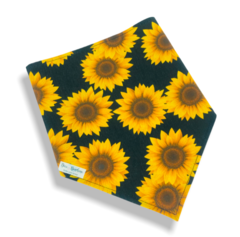 Bandana girassol fundo preto para pet
