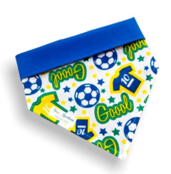 Bandana Gol do Brasil dupla face azul para pet