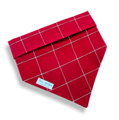 Bandana Grid vermelho para pet