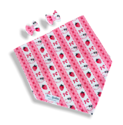 Bandana e lacinhos Hello Kitty listras para pet