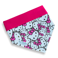 Bandana Hello Kitty rostinhos dupla face rosa para pet