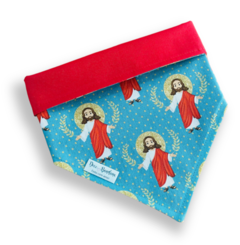 Bandana Jesus dupla face vermelha para pet
