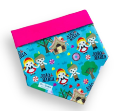 Bandana João e Maria dupla face pink para pet