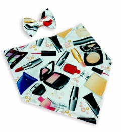 Bandana e laço kit de maquiagem para pet