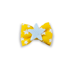 Laço Ano Novo estrelinhas amarelo para pet