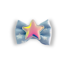 Laço Ano Novo azul bebê estrela para pet