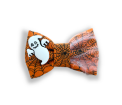 Laço Halloween teia fantasminha para pet