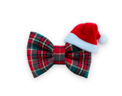Laço Natal xadrez para pet