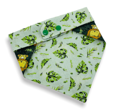 Bandana leãozinho na selva dupla face folhas para pet - comprar online