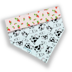 Bandana leite com morango para pet