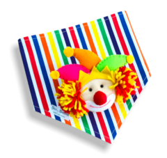 Bandana listrado colorido palhacinho carnaval para pet