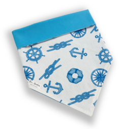 Bandana marinheiro dupla face azul para pet