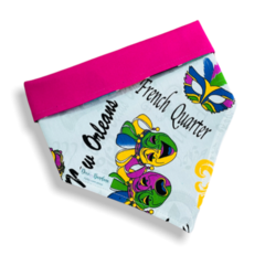 Bandana máscaras carnaval dupla face rosa para pet