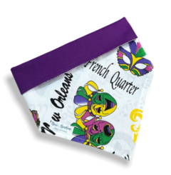 Bandana máscaras carnaval dupla face roxo para pet