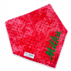 Bandana melancia com nome do pet
