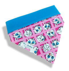 Bandana Mingau dupla face azul para pet