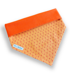 Bandana mini corações dupla face laranja para pet