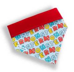 Bandana monster dupla face vermelha para pet