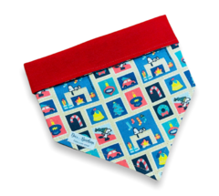 Bandana Snoopy Natalino dupla face vermelha para pet
