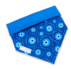 Bandana pet olho grego azul dupla face azul