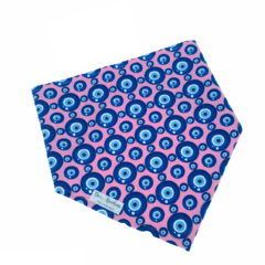 Bandana pet olho grego fundo rosa