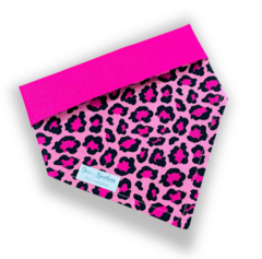 Bandana oncinha rosa dupla face rosa para pet