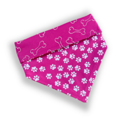 Bandana ossinhos e patinhas pink para pet - comprar online