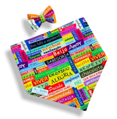 Bandana e laço Palavras Positivas para pet