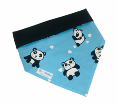 Bandana panda azul dupla face preta