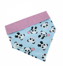 Bandana panda dupla face bolinhas