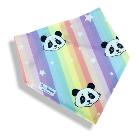 Bandana panda listrado colorido para pet