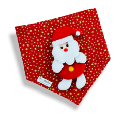 Bandana Papai Noel estrelinhas para pet