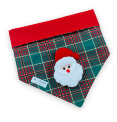 Bandana Papai Noel Luzes dupla face vermelho para pet