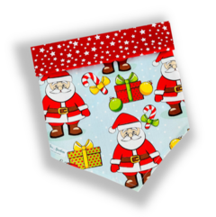 Bandana Papai Noel presentes dupla face estrelinhas para pet