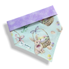 Bandana Páscoa de Paz dupla face lilás para pet