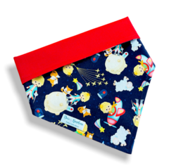 Bandana Pequeno Príncipe dupla face vermelha para pet