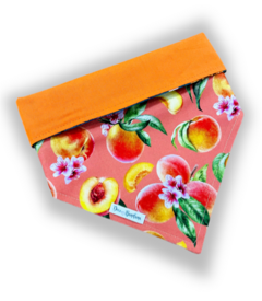 Bandana pêssego dupla face laranja para pet