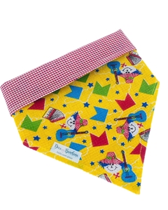 Bandana junina amarela dupla face xadrez vermelho - comprar online