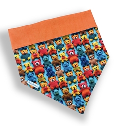 Bandana ursinhos 3D dupla face laranja para pet na internet
