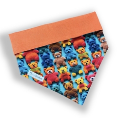 Bandana ursinhos 3D dupla face laranja para pet - comprar online