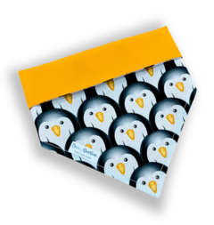 Bandana pinguim dupla face laranja para pet