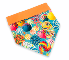 Bandana pirulitos dupla face laranja