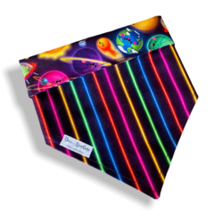 Bandana e laço Turminha dos Planetas dupla listrada neon para pet - comprar online