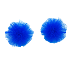 Par pompom azul frufru carnaval