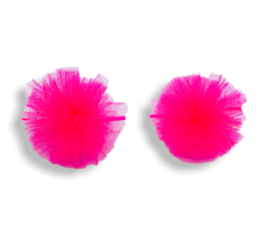 Par pompom rosa frufru carnaval