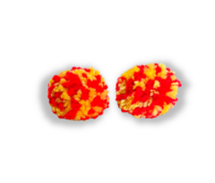 Pompons vermelho amarelo para pet